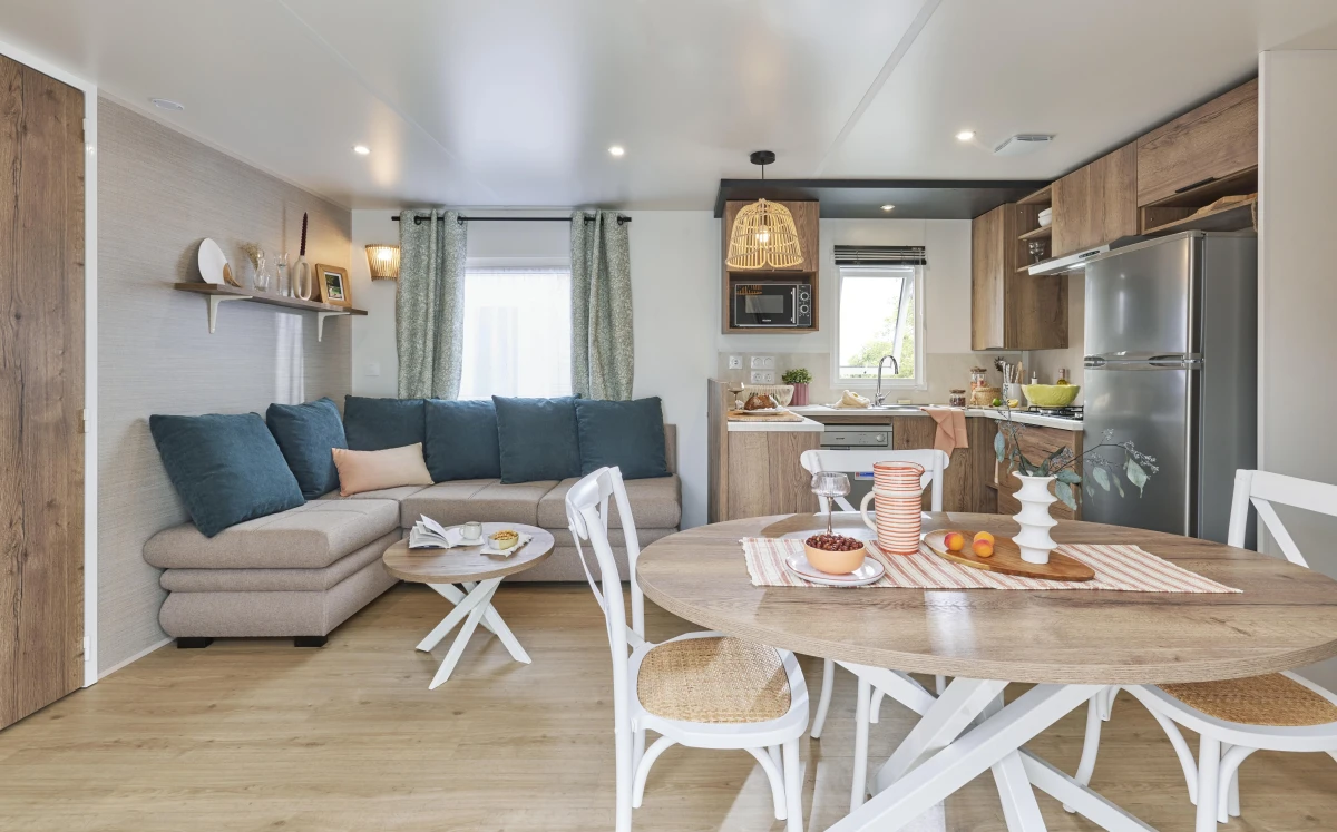Cuisine et séjour mobilhome